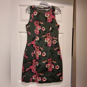 FOSSIL Angelina Green and Pink Floral Sheath Dress, Size 8